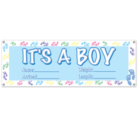 It's A Boy Sign Banner, Size 5' x 21"