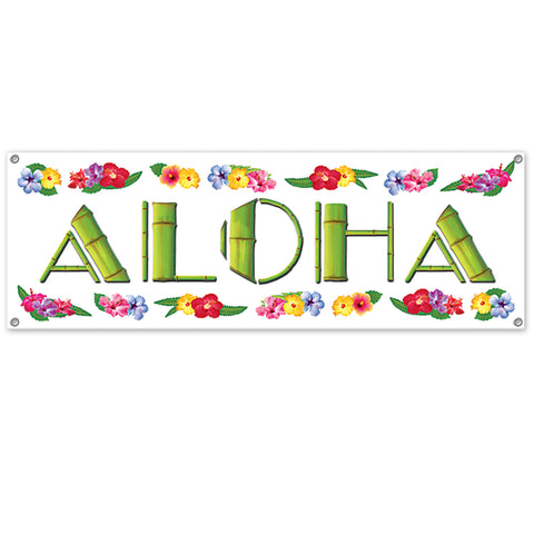 Aloha Sign Banner, Size 5' x 21"