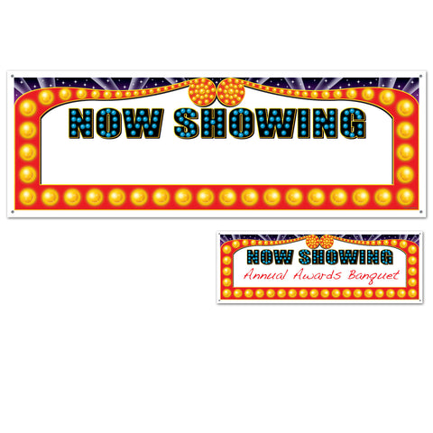 Now Showing Sign Banner, Size 5' x 21"