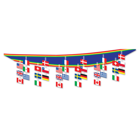 International Flag Ceiling Decor, Size 12" x 12'