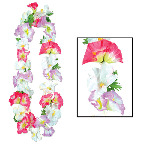 Silk 'N Petals Morning Glory Lei, Size 40"