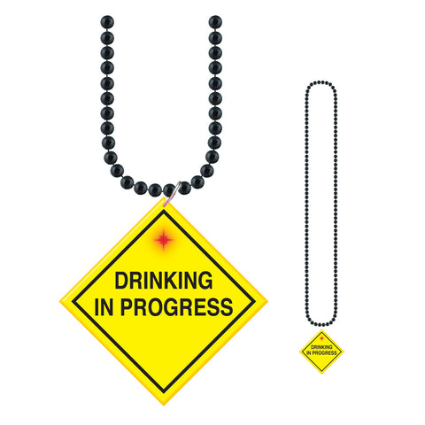 Collares w/ Drinking In Progress  Medallion, Size 33"