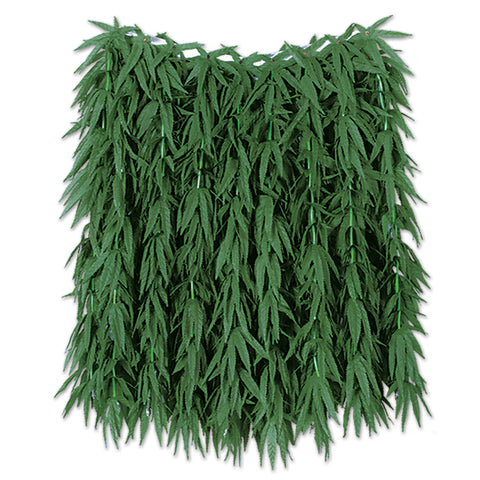 Tropical Fern Leaf Hula Skirt, Size 36"W x 24"L