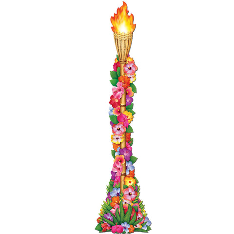 Jointed Floral Tiki Torch, Size 4'