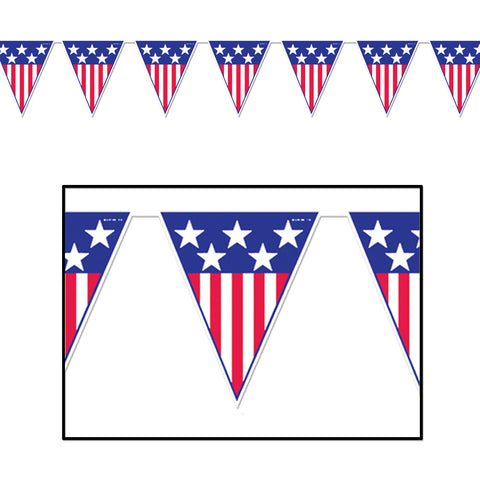 Spirit Of America Pennant Banner, Size 11" x 12'