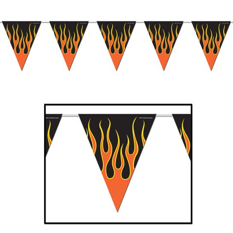 Flame Pennant Banner, Size 11" x 12'