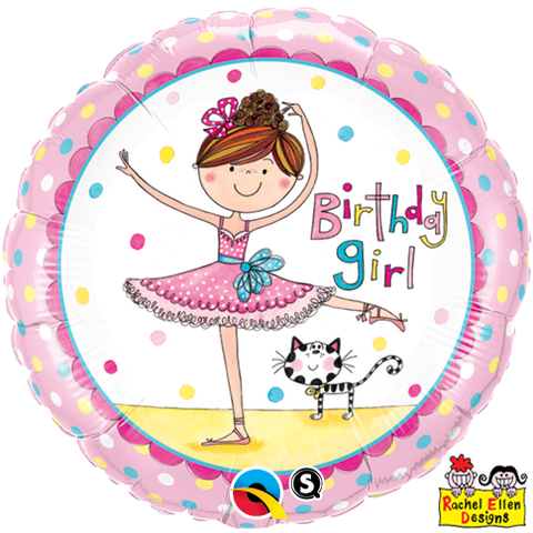 18" Redondo, Happy Birthday, Birthday Girl, Ballerina