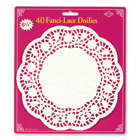 Fanci-Lace White Bond Doilies, Mantelitos﻿, Size 6½"