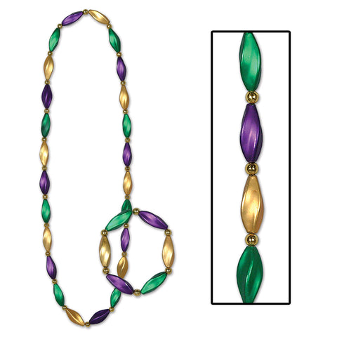 Satin Swirl Collares/Bracelet Set, Size 38" & 10"