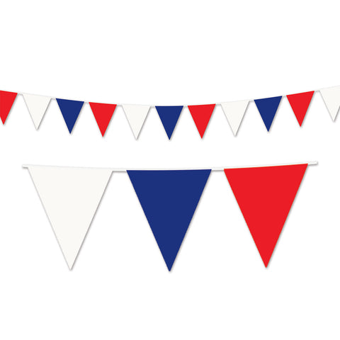 Red, White & Blue Pennant Banner, Size 17" x 120'
