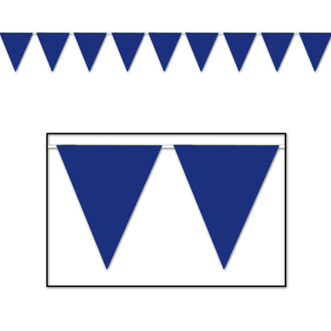 Blue Pennant Banner, Size 11" x 12'