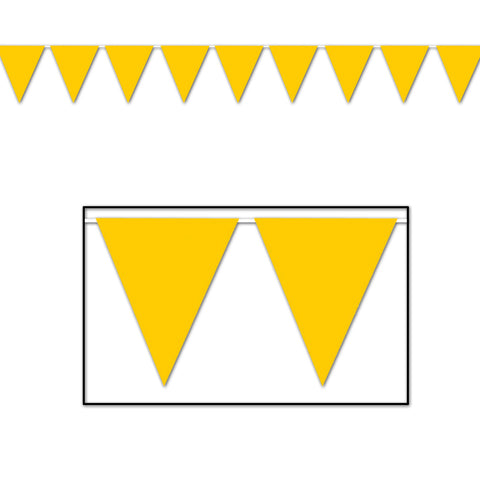 Golden-Yellow Pennant Banner, Size 11" x 12'