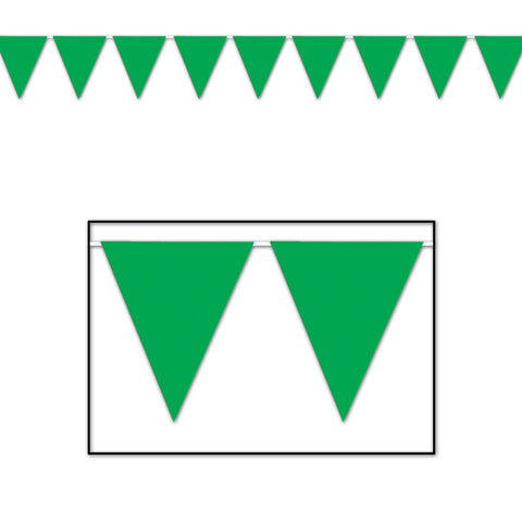 Green Pennant Banner, Size 11" x 12'
