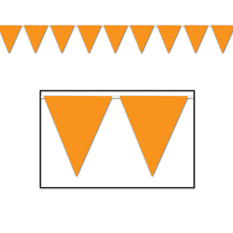 Orange Pennant Banner, Size 11" x 12'