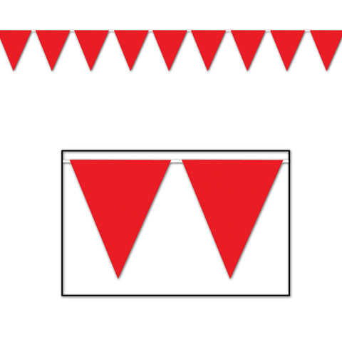 Red Pennant Banner, Size 11" x 12'