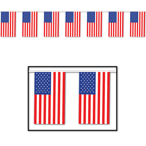 American Flag Pennant Banner, Size 17" x 60'
