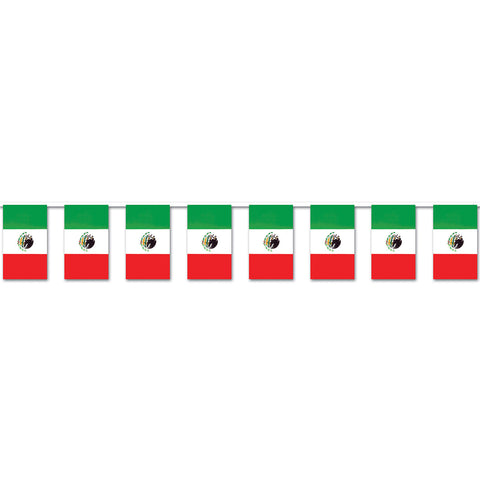 Mexican Flag Pennant Banner, Size 17" x 60'