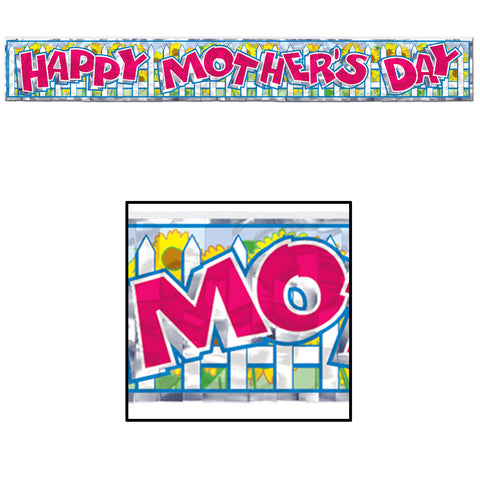 Metallic Mother's Day Fringe Banner, Size 8" x 5'