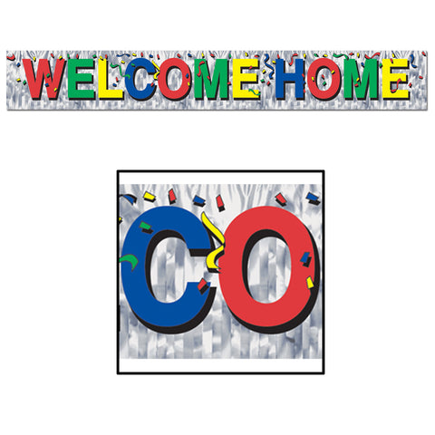 Metallic Welcome Home Fringe Banner, Size 8" x 5'