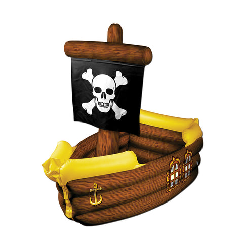 Inflatable Pirate Ship Cooler, Size 3' 3"W x 33"H
