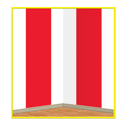 Red & White Stripes Backdrop, Size 4' x 30'