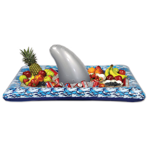 Inflatable Shark Buffet Cooler, Size 28"W x 4' 5¾"L