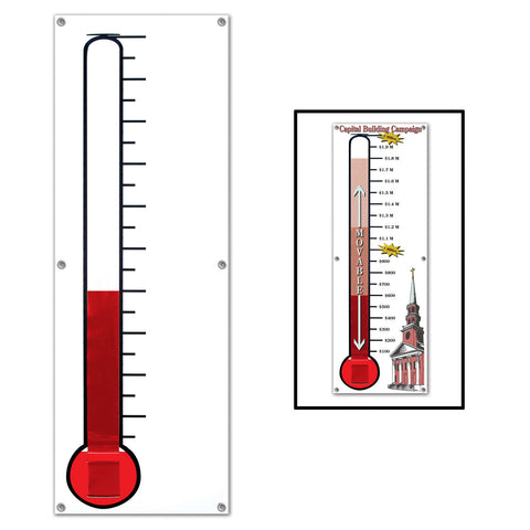 Moveable Thermometer Banner, Size 5' 3" x 19"