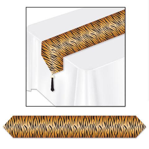 Printed Tiger Print Table Runner, Size 11" x 6'