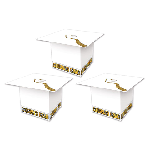 Grad Cap Favor Boxes, Size 3¼" x 3¼"