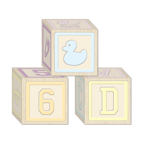 Baby Blocks Favor Boxes, Size 3¼" x 3¼"
