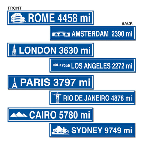 Travel Street Sign Recortes, Size 4" x 24"