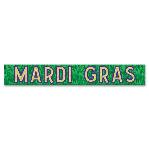 Metallic Mardi Gras Banner, Size 10" x 6'