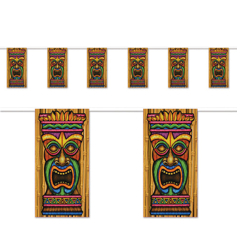 Tiki Pennant Banner, Size 10" x 12'