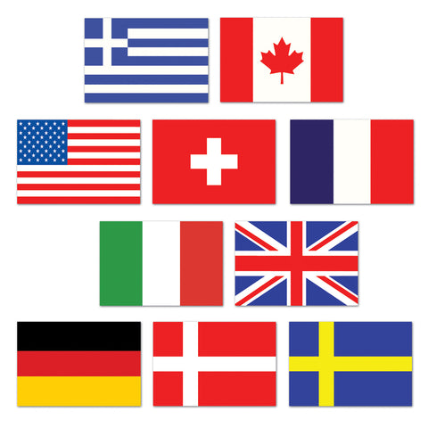 Mini International Flag Recortes, Size 4½"