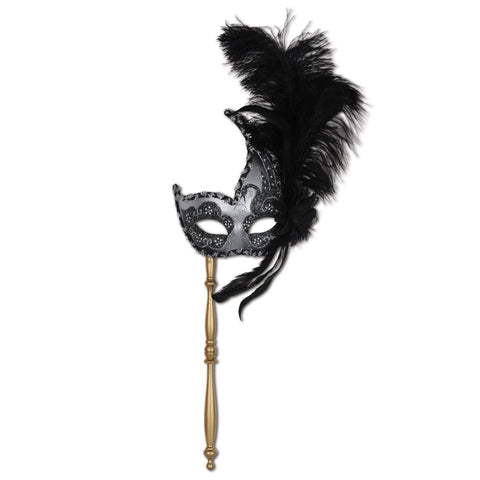 Feathered Mask w/Stick