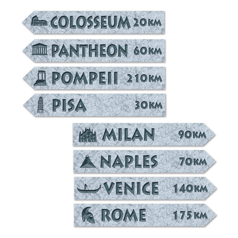Italian Street Sign Recortes, Size 3¾" x 23¾"