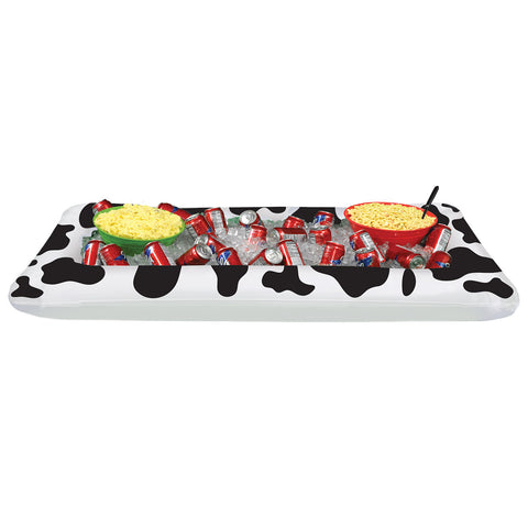 Inflatable Cow Print Buffet Cooler, Size 28"W x 4' 5¾"L