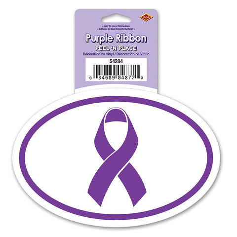 Purple Ribbon Peel 'N Place, Size 6" Sh