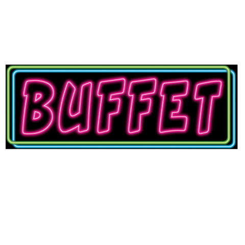 Neon Buffet Sign, Size 8" x 22"