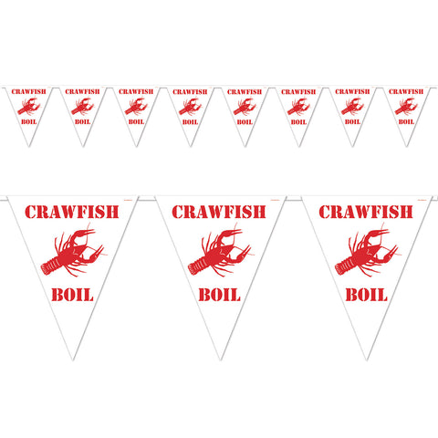 Crawfish Boil Pennant Banner, Size 11" x 12'