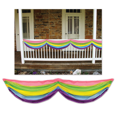 Spring Rainbow Fabric Bunting, Size 5' 10"