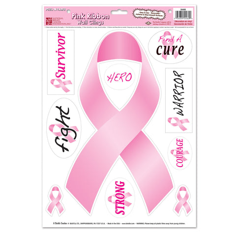 Pink Ribbon/Find A Cure Peel 'N Place, Size 12" x 17" Sh