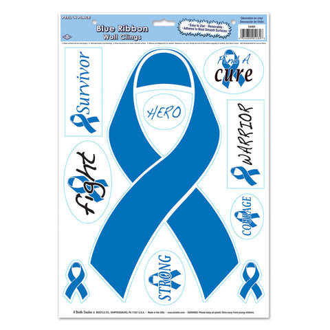 Blue Ribbon/Find A Cure Peel 'N Place, Size 12" x 17" Sh