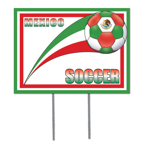 Plastic Yard Sign - Mexico, Size 12" x 16"
