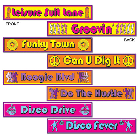 Disco Street Sign Recortes, Size 4" x 24"