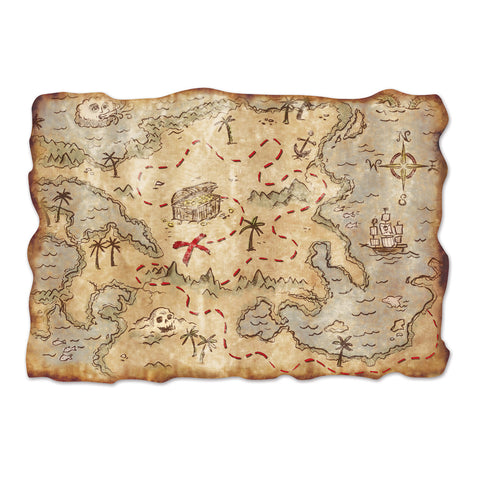 Jumbo Treasure Map Cutout, Size 24½" x 34½"