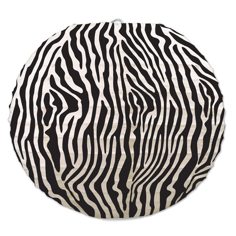 Zebra Print Paper Lanterns, Size 9½"