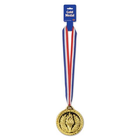 Gold Medal w/Ribbon, Size 30" w/4" Medal