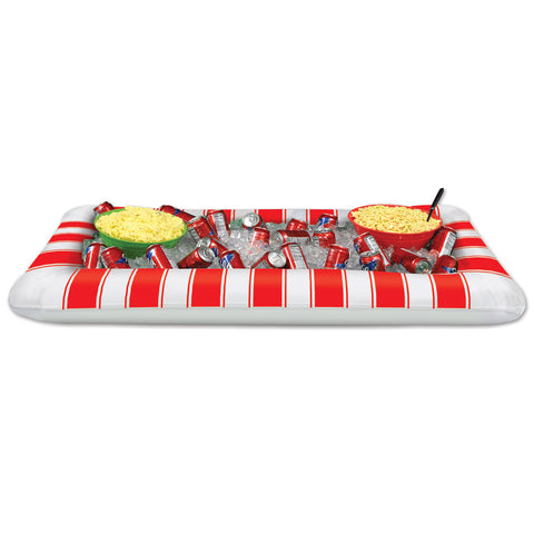 Inflatable Red&White Stripes Buffet Clr, Size 28"W x 4' 5¾"L