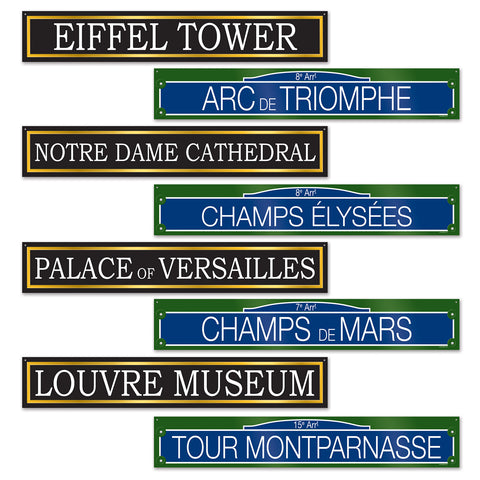 French Street Sign Recortes, Size 4" x 24"